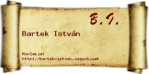 Bartek István névjegykártya